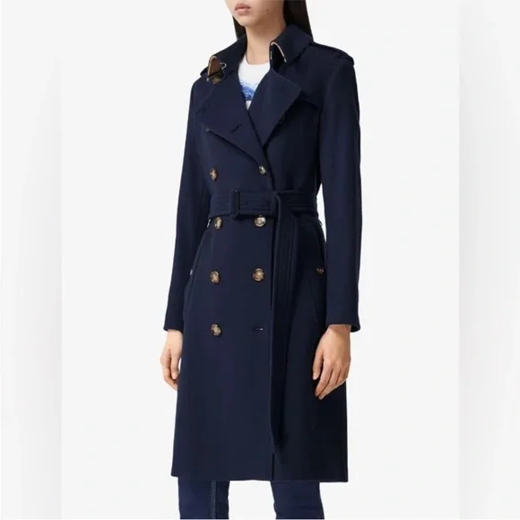 Burberry Kensington cashmere navy trench coat - Picture 11 of 15